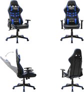 vidaXL Gamestoel kunstleer zwart en blauw - Gamingstoel - Gamingstoelen - Racingstoel - Racingstoelen