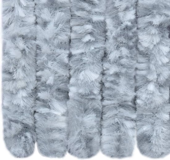 Vidaxl vliegengordijn 90x200 cm chenille wit en grijs