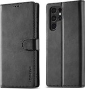 LC.IMEEKE Luxe Book Case - Geschikt voor Samsung Galaxy S24 Ultra Hoesje - Zwart