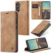 CaseMe Book Case - Geschikt voor Samsung Galaxy S23 FE Hoesje - Bruin