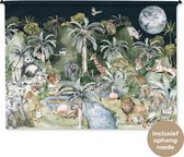 Tapisserie - Tissu mural - Décoration jungle - Enfants - Flamingo - 180x135 cm - Tapisserie