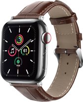 iMoshion Lederen krokodil bandje voor de Apple Watch Series 1 / 2 / 3 / 4 / 5 / 6 / 7 / 8 / 9 / SE - 38 / 40 / 41 mm - Bruin