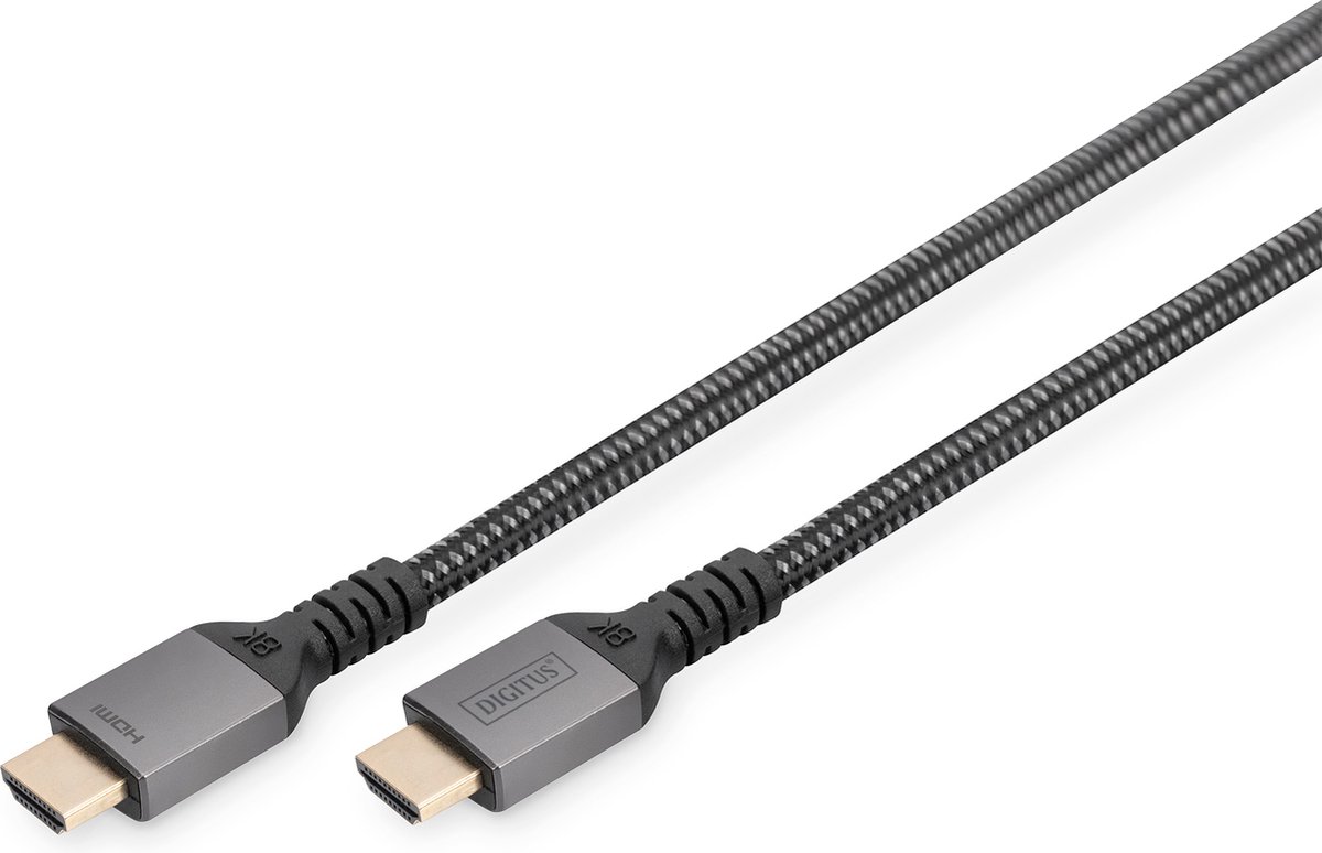 Digitus DB-330200-010-S HDMI-kabel HDMI Aansluitkabel HDMI-A-stekker 1 m Zwart 8K UHD, Aluminium-stekker, Audio Return