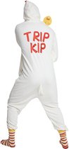PartyXplosion - Kip & Haan & Kalkoen & Kuiken & Eend Kostuum - Trip Op De Wip Kip Kostuum - Wit / Beige - Small / Medium - Carnavalskleding - Verkleedkleding