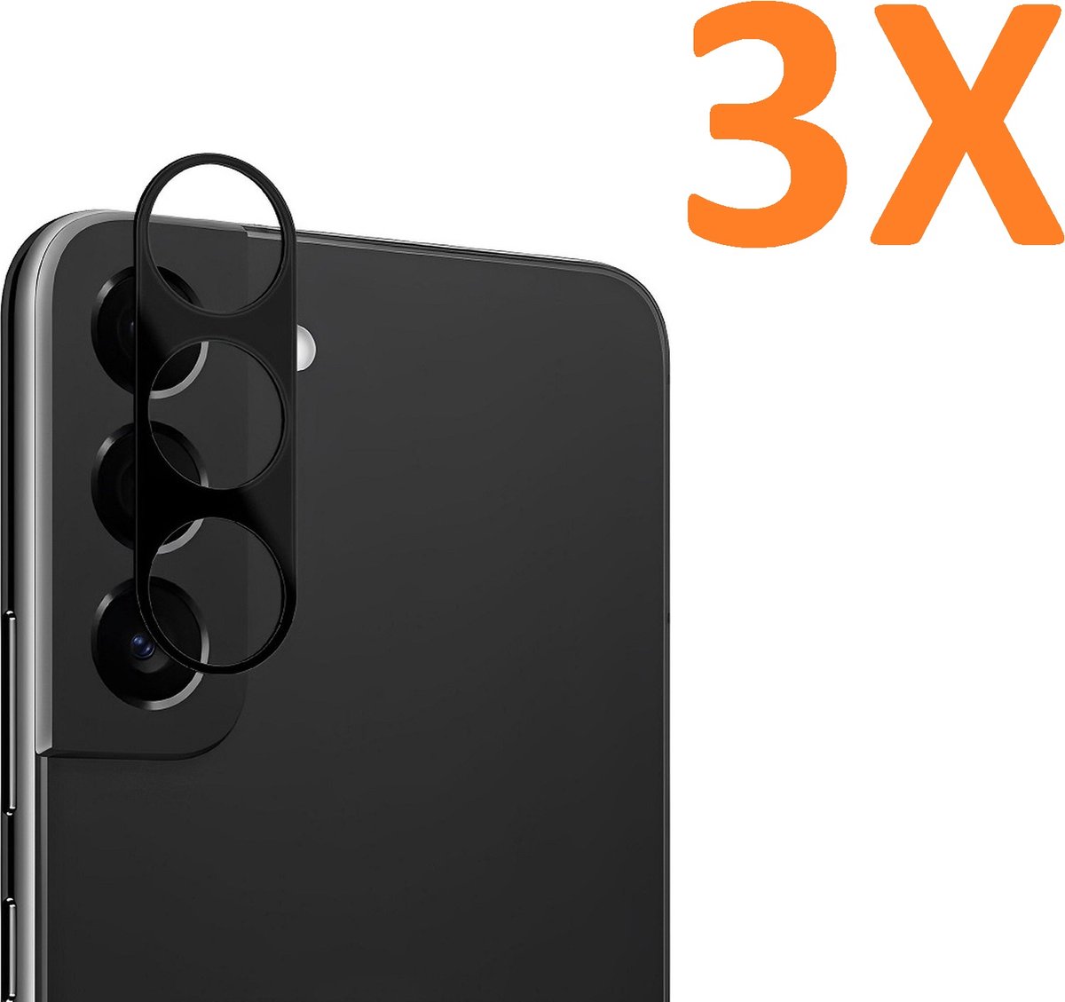 Camera Lens Glass Protector - beschermer Geschikt voor: Samsung Galaxy S23 FE - Zwart - 3x