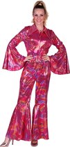 Catsuit Disco - Dames - Disco 80/90 - Hippie - Carnaval - Verkleedkleding - Roze - Maat M