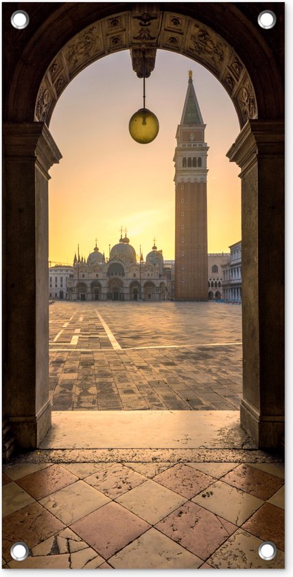 Tuinposter Italië - Plein - San Marco - 30x60 cm - Tuindoek - Buitenposter