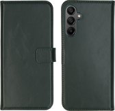 Selencia Étui pour Samsung Galaxy A15 (5G) / A15 (4G) avec porte-cartes - Bookcase en cuir véritable Selencia - Vert
