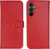 Selencia Étui pour Samsung Galaxy A15 (5G) / A15 (4G) avec porte-cartes - Bookcase en cuir véritable Selencia - Rouge