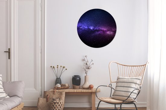 WallCircle - Wandcirkel ⌀ 60 - Sterrenhemel - Nacht - Ruimte - Ronde schilderijen woonkamer - Wandbord rond - Muurdecoratie cirkel - Kamer decoratie binnen - Wanddecoratie muurcirkel - Woonaccessoires