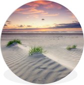 WallCircle - Wandcirkel ⌀ 60 - Zonsondergang in een landschap in Nederland - Ronde schilderijen woonkamer - Wandbord rond - Muurdecoratie cirkel - Kamer decoratie binnen - Wanddecoratie muurcirkel - Woonaccessoires