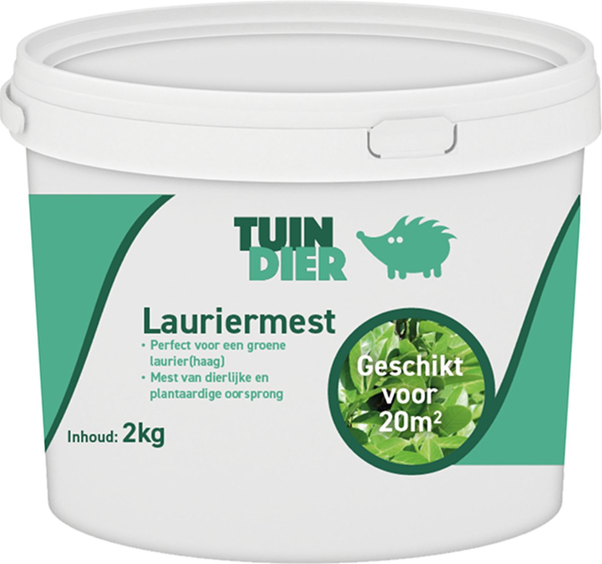 Laurier mest | TUIN-DIER® | Laurier meststof | Laurier voeding | Lauriermest | Portugese laurier mest | 100% natuurlijk | In handige bewaaremmer | 2.000 gram | 2 kilogram