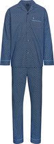 Robson Heren Pyjamaset Dutchy - Blauw - Doorknoop - Geweven Katoen - Maat 58