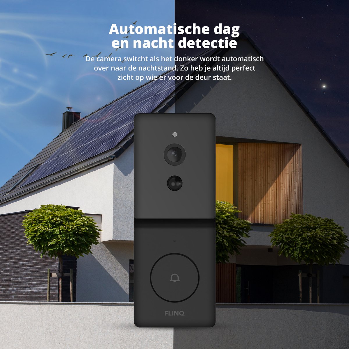FlinQ Slimme Deurbel Draadloos met Camera 1080P HD Zwart - afbeelding 3