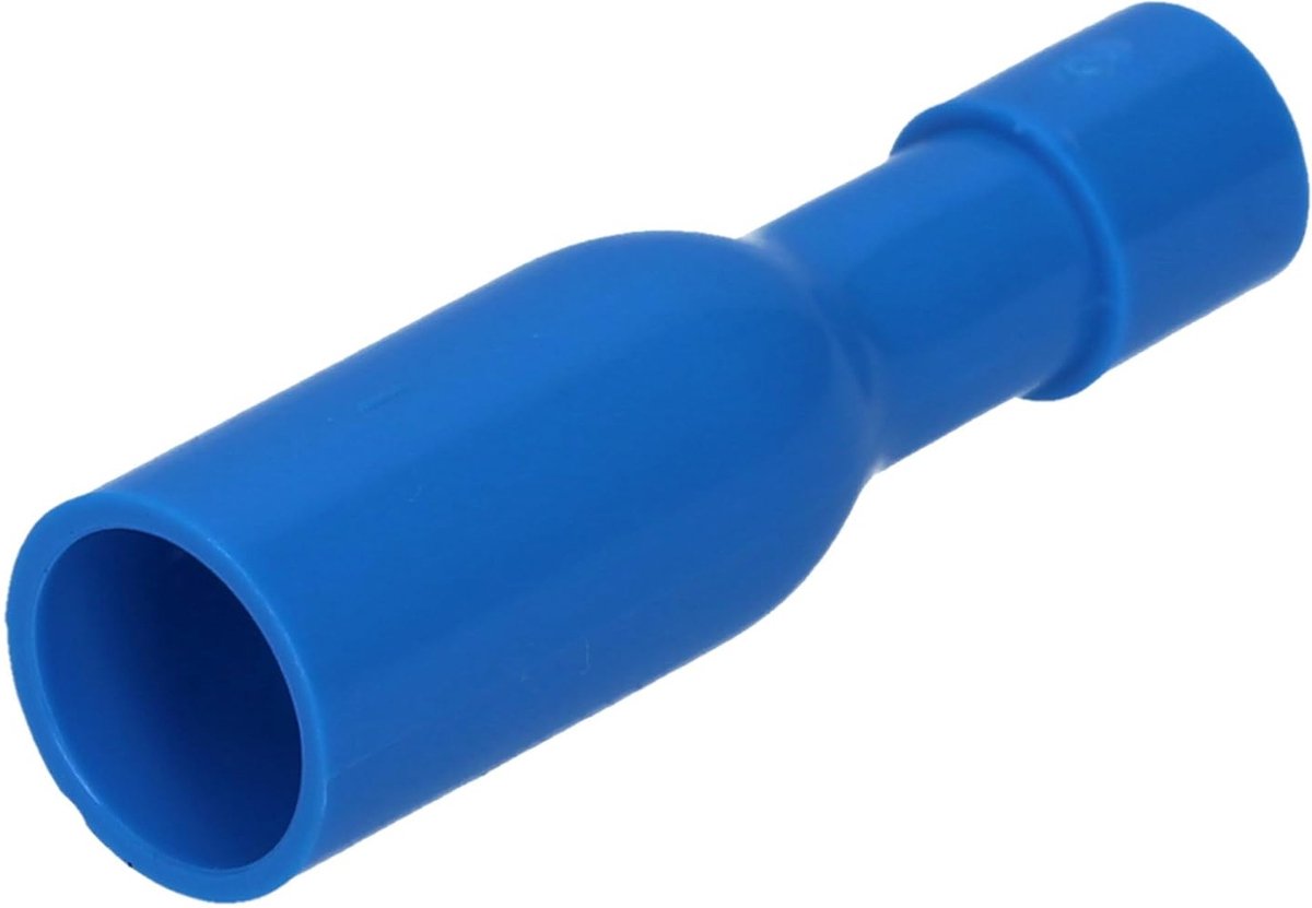 Pak met 100 Kalitec RHVB5 ronde stekkers blauw 1,5 mm - 2,5 mm² I geïsoleerd I 5 mm diameter I 23 mm lang I Ideaal voor het aansluiten van kabels