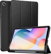 Phreeze Tri Fold Case - Convient pour Samsung Galaxy Tablet S6 Lite de 10,4 pouces - Support intégré et compartiment de rangement pour stylos - Zwart