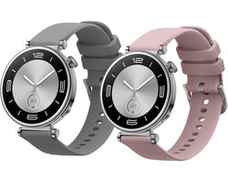 kwmobile 2x horlogebandjes geschikt voor Huawei Watch GT5 41mm / GT5 Pro 42mm / Watch GT4 41mm bandje - Smartwatch bandjes van TPU - Activity tracker horloge band in grijs / lavendel