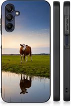 Coque arrière en Siliconen TPU pour téléphone portable Samsung Galaxy A15 avec bord noir en forme de vache