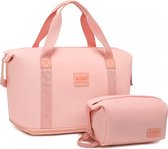 Sac de voyage Kono - Extensible jusqu'à 40 L - Avec pochette Smart pour valise - Imperméable et durable - Rose