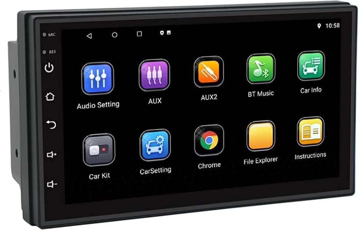 Beroli - Autoradio met Bluetooth - 7 Inch 1080P HD - Carplay - 2-DIn - Touchscreen - Bluetooth - GPS-navigatie - WLAN -FM-radio - Audio- en Videospeler - met 2 USB-poorten