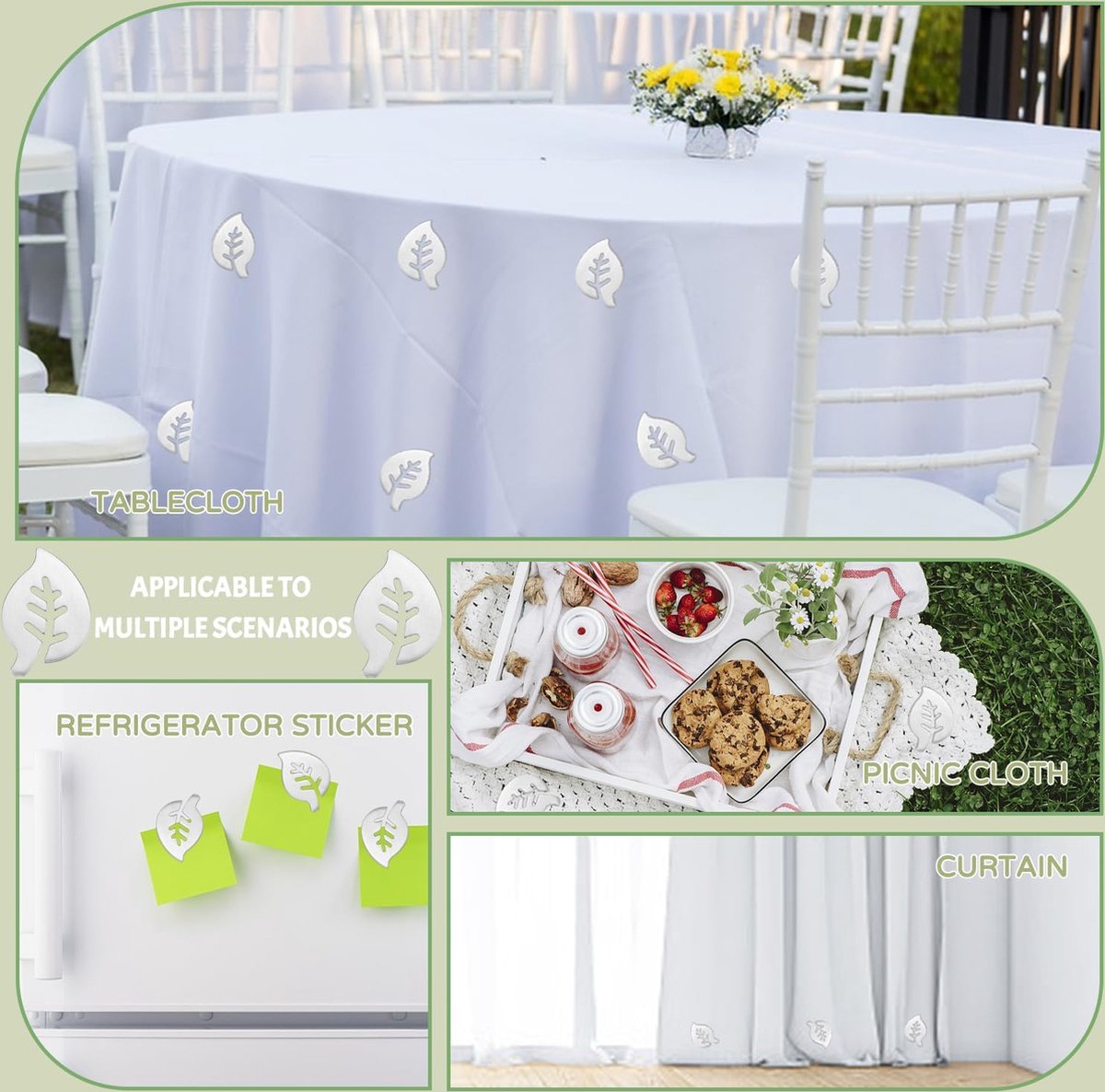 8 Poids Magnétiques Pour Nappe D'Extérieur - Anti-Vent Pour Jardin, Mariage, Pique-nique