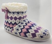 Sara Shop - Pantoffels dames - Sloffen - Gevoerde dames pantoffels - Texelse Wollen sloffen - pantoffels meisjes -Warme Winter Pantoffels - Warme Huis Laarzen - Thuis Boots