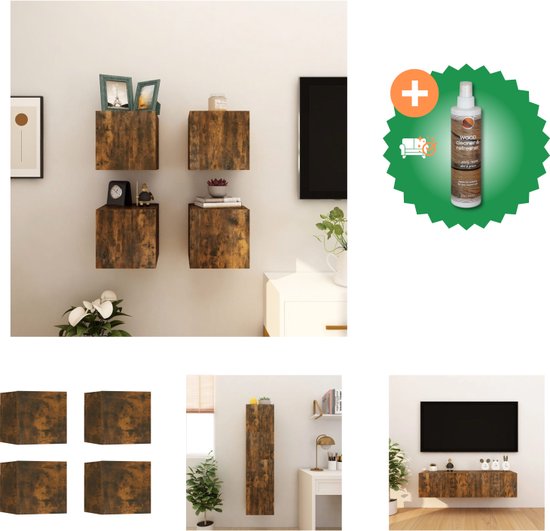 vidaXL Tv-wandkasten 5 st bewerkt hout artisanaal