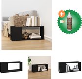 vidaXL Tv-meubel 80x24x32 cm spaanplaat zwart - Kast - Inclusief Houtreiniger en verfrisser