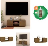vidaXL Tv-meubel 110x30x40 cm massief grenenhout honingbruin - Kast - Inclusief Houtreiniger en verfrisser