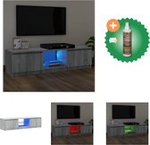 vidaXL Tv-meubel met LED-verlichting 140x40x35-5 cm grijs sonoma eiken - Kast - Inclusief Houtreiniger en verfrisser