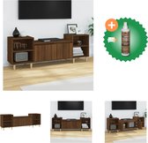 vidaXL Tv-meubel 160x35x55 cm bewerkt hout bruineikenkleurig - Kast - Inclusief Houtreiniger en verfrisser