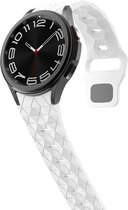 Siliconen bandje - geschikt voor Samsung Galaxy Watch 4 / Watch 4 Classic / Watch 5 / Watch 5 Pro / Watch 6 / Watch 6 Classic - wit