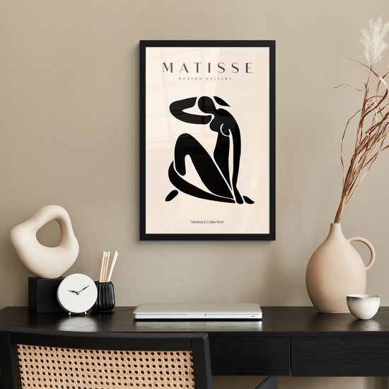 Cadre photo avec affiche - Cadre affiche 40x60 cm - Posters - Femme - Matisse - Art - Moderne - Décoration photo en cadre - Décoration murale salon - Tableau abstrait - Décoration murale chambre - Décoration chambre - Accessoires décoratifs