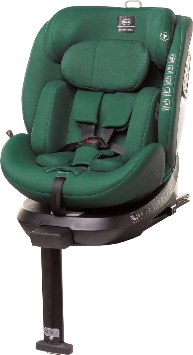 Image of 4Baby Enzo-Fix Dark Green 40-150 cm 360° i-Size Autostoel