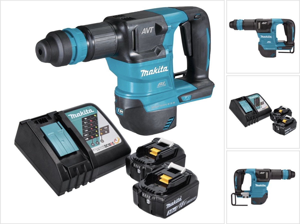 Makita DHK 180 RF accu-beitelhamer 18 V 3,1 J SDS Plus Brushless + 2x accu 3,0 Ah + oplader