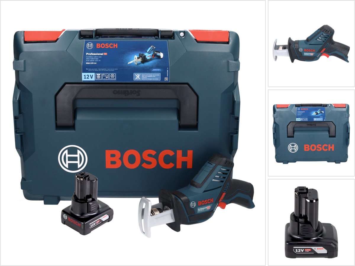Bosch Professional Bosch GSA 12V-14 Professionele accu reciprozaag 12 V + 1x accu 6.0 Ah + L-Boxx zonder oplader