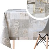 SHOP YOLO-Tafelkleed- met hout industrieel patroon - 200 x 140 cm rechthoekig tafelkleed voor 6 zitplaatsen-waterdicht en afwasbaar tafelzeil-pvc