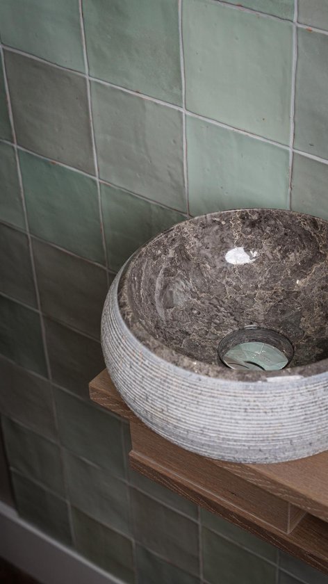 Rocky-S Mini Waskom - Natuursteen - Rond - Toilet Wastafel - Marmer ...