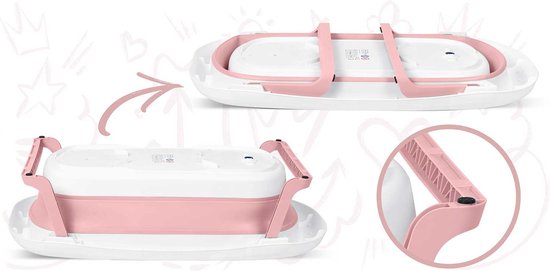 Babybadje met thermometer - roze wit - 51x21,5 cm van A3 Baby & Kids — afbeelding 4