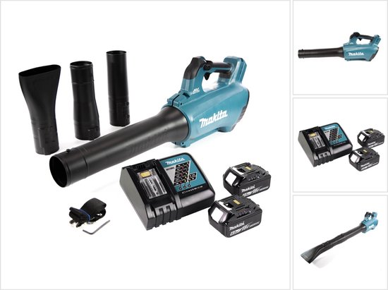 MaxEarn Accublazer voor Makita 18 V accu, stofblazer, elektrische hogesnelheids-bladblazer met 4 versnellingen, Jet Dry Blower, draagbare draadloze jetblazer voor werkplaats, camping, auto (geen