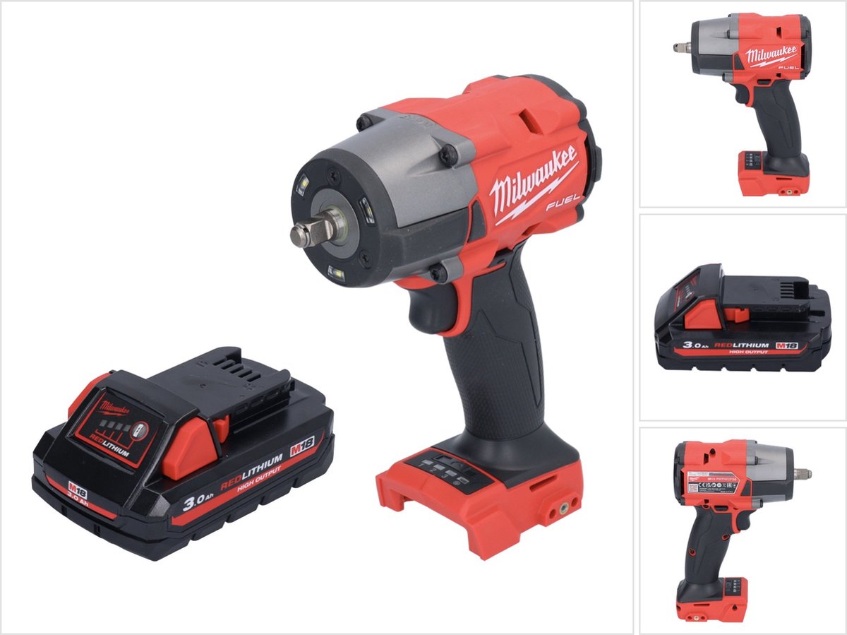 Milwaukee M18 FMTIW2F38-301 Accu-slagmoersleutel 18 V 745 Nm 3/8" borstelloos + 1x oplaadbare accu 3.0 Ah - zonder oplader