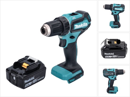 Makita DDF 485 G1 accuboormachine 18 V 50 Nm borstelloos + 1x accu 6,0 Ah - zonder oplader
