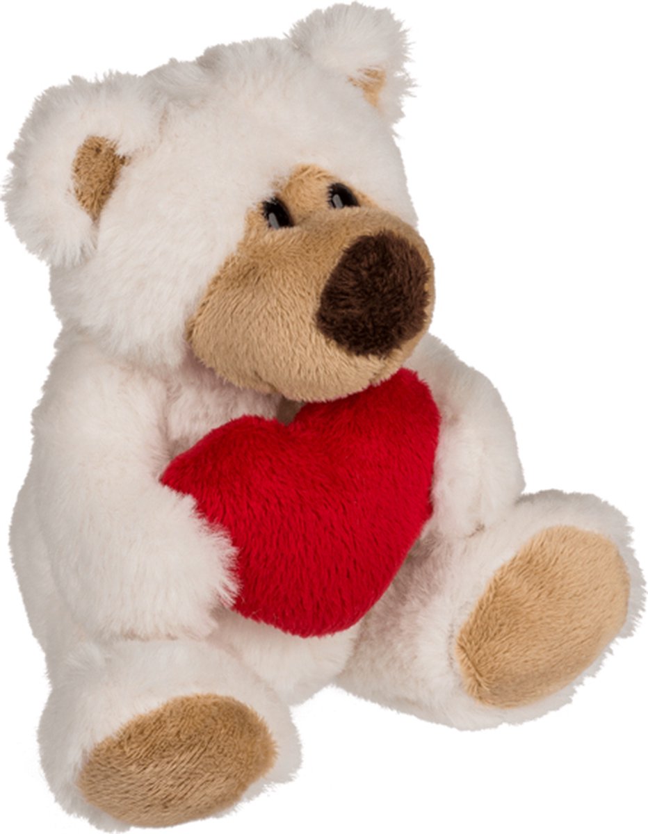 Pluche knuffelbeertje met rood hartje - 15 cm - Valentijnsdag decoratie/cadeau - Liefde — afbeelding 5