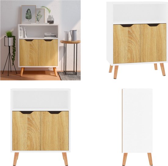vidaXL Dressoir met 3 lades 120x41x75 cm spaanplaat hoogglans wit, opbergkast, kast, opslagkast, buffetkast, wandkast, bijzetkast, zijkast, console