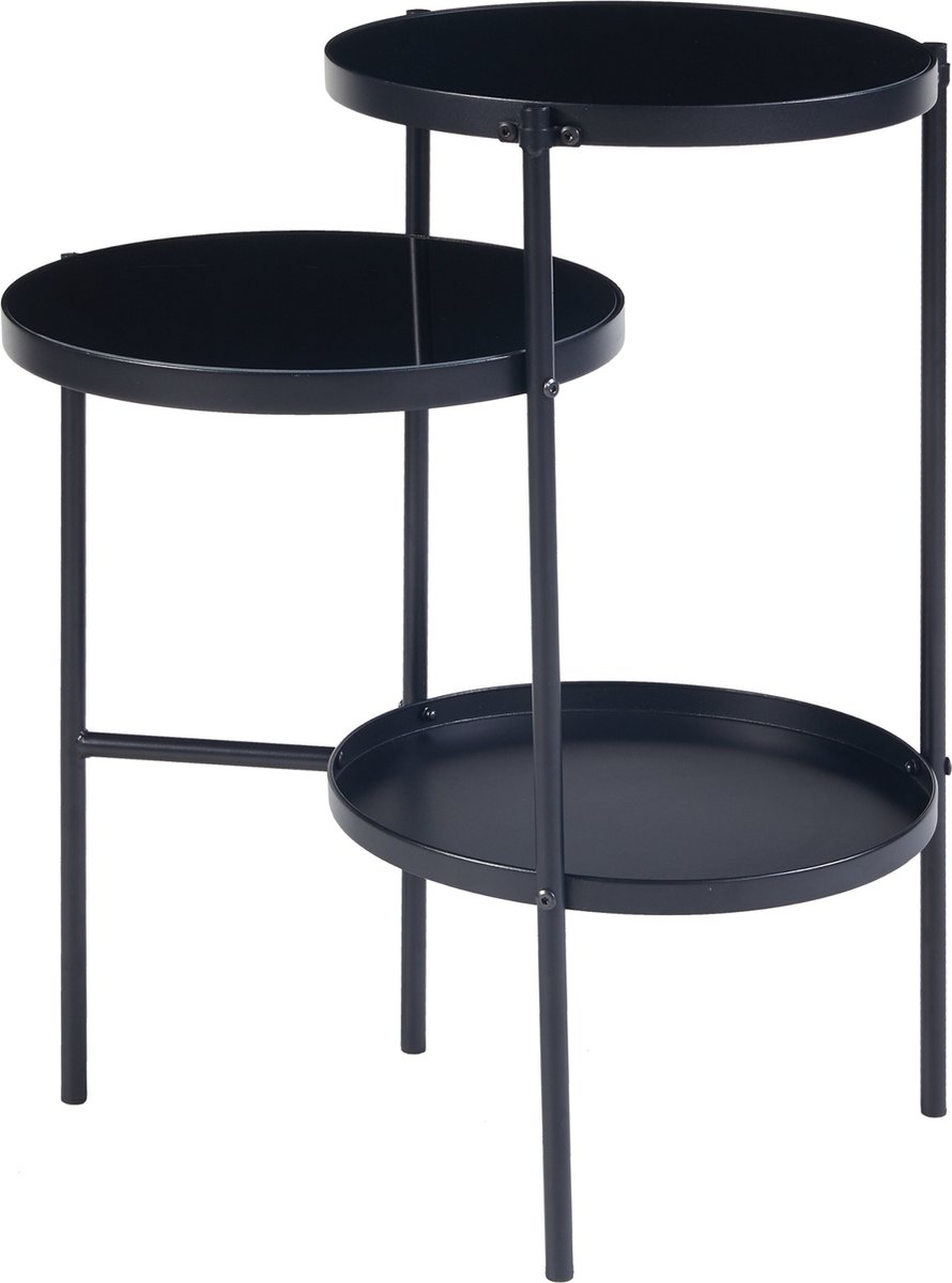 Bijzettafel Mölndal 70x58x37 cm zwart