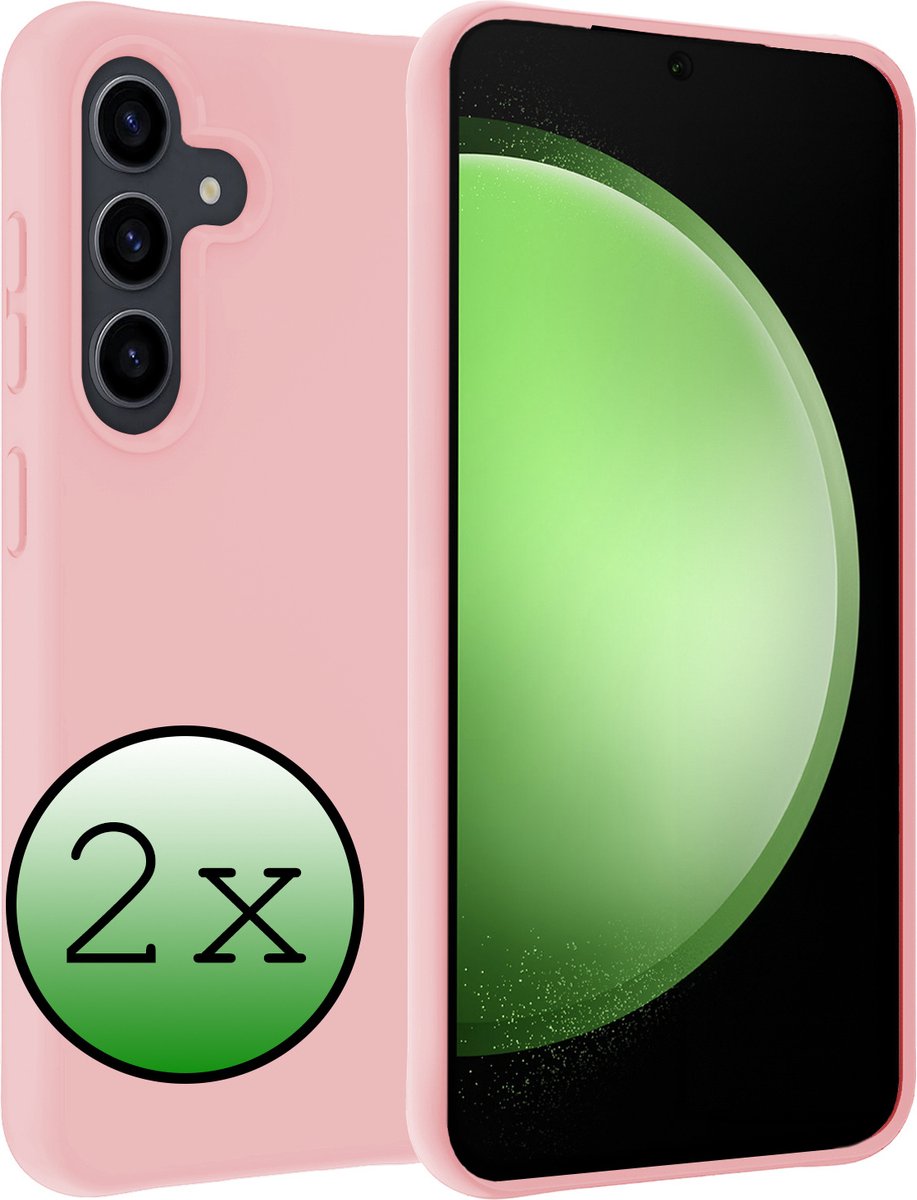 Hoesje 2 Stuks - Geschikt voor Samsung Galaxy S23 FE - Sterk & Shockproof - Case Siliconen - Back Cover - Telefoon Hoes - Lichtroze
