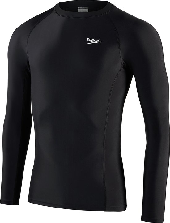 Foto: Speedo essential long sleeve rash top heren zwart wit maat xxl