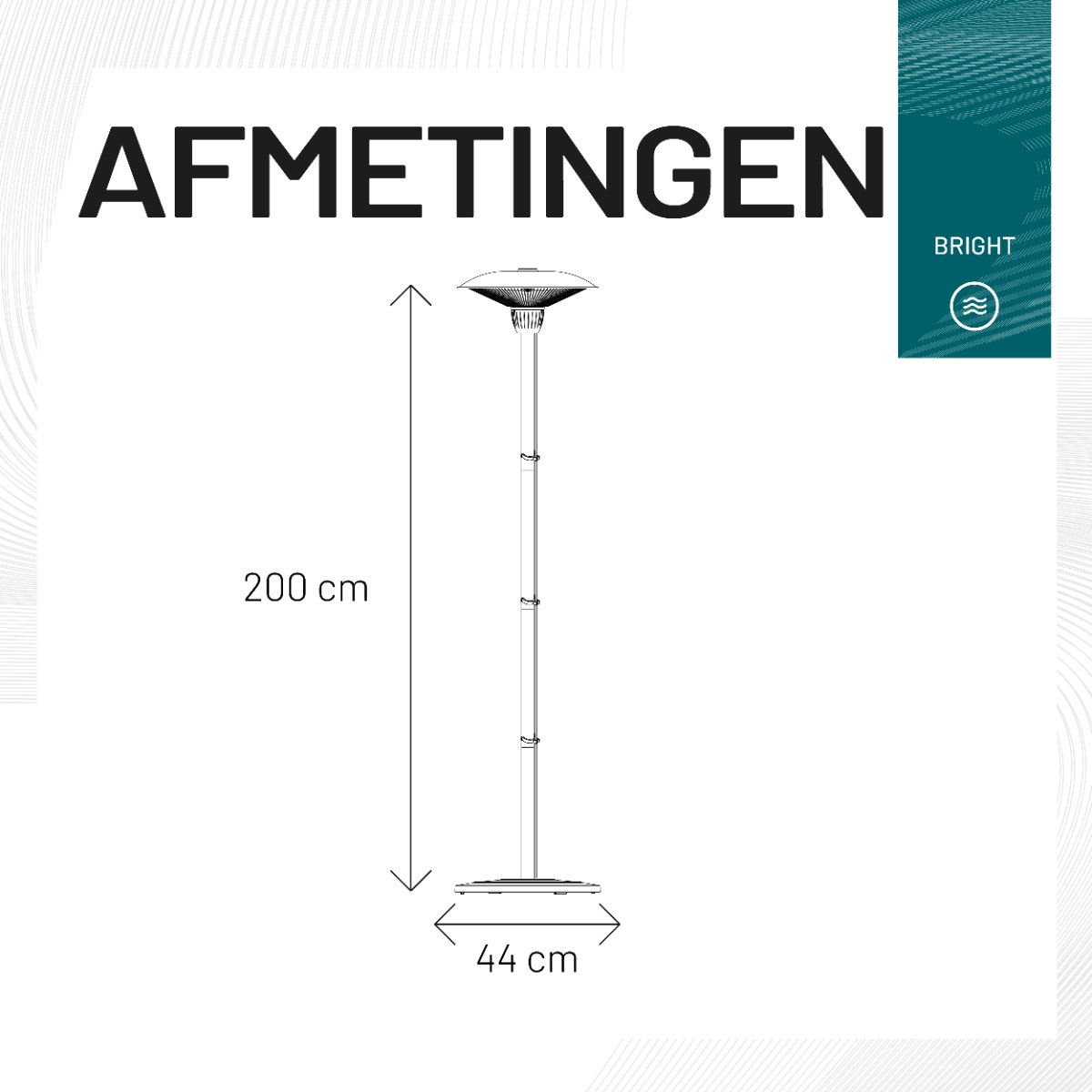 Sunred Barcelona Bright 1500 W - Freestanding patio heater - Black