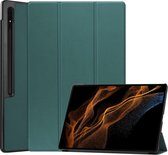 Tablet Hoes Geschikt voor Samsung Galaxy Tab S9 Ultra | Book Case met Standaard | Kunstlederen Beschermhoes | Tri-fold | Groen