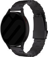 Strap-it Smartwatch bandje 22mm universeel - Titanium butterfly band geschikt voor Samsung Galaxy Watch 1 46mm / Watch 3 45mm / Gear S3 Classic & Frontier - Polar Vantage M / M2 / Grit X / V3 - Huawei Watch GT 1-2-3-4 46mm - zwart